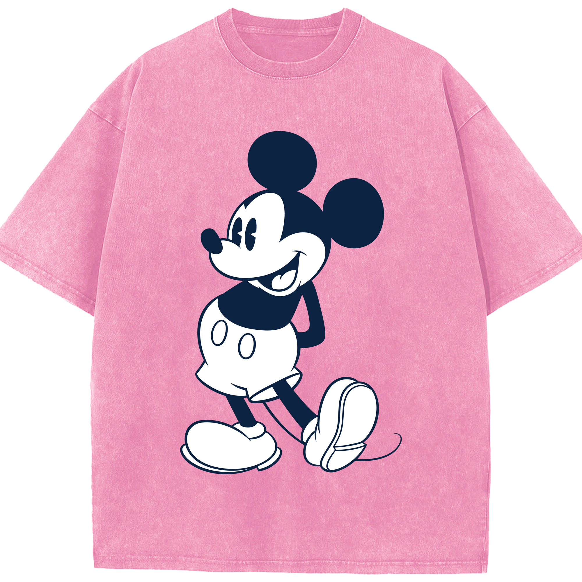 （画像用） ミッキーマウス Mickey Mouse 綿100% ヴィンテージ風 半袖Tシャツ（フロントプリント）